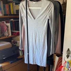 Forever 21 Light Gray Long Sleeve Knit Dress